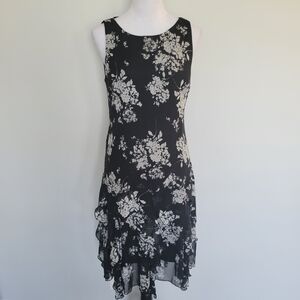 Jessica Howard Black White Asymmetrical Vintage Y2K Fairy Whimsigoth Dress Sz 14